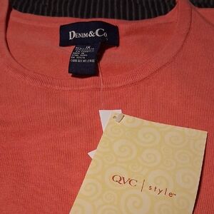 Denim&Co Coral Lightweight Crewneck Sweater